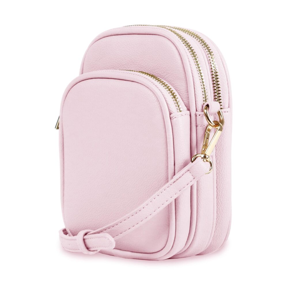 8964 Josie Triple Compartments Crossbody Bag , Blush